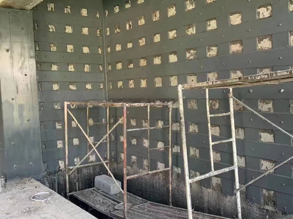 西安某轮胎厂剪力墙楼板粘钢加固